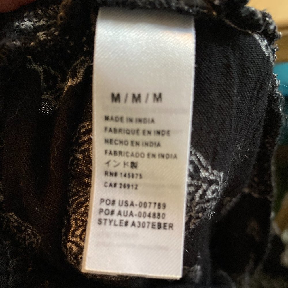 Amuse Society Black/cream Pants Medium - Picture 3 of 4